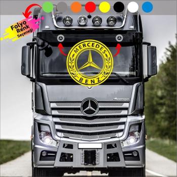 Mercedes-Benz Kamyon Tır Çelenkli Logo Sticker (2 Adet)