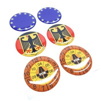 Europa Plaka Etiket Pulu Damla Sticker 6 Adet