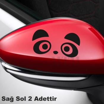 Ayna Kapağı Şaşkın Panda Oto Sticker 2 Adet