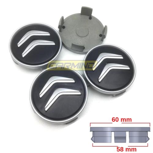 Citroen Siyah Jant Göbeği 58mm