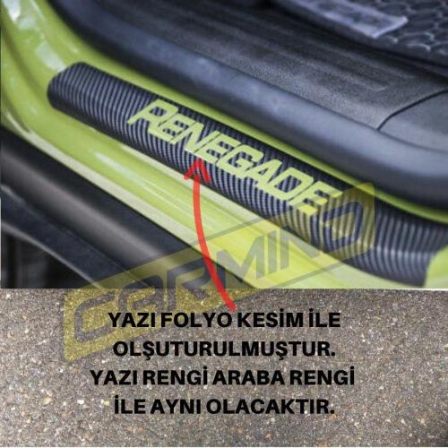 Jeep Renegade Karbon Kapı Eşiği Sticker (4 Adet) New