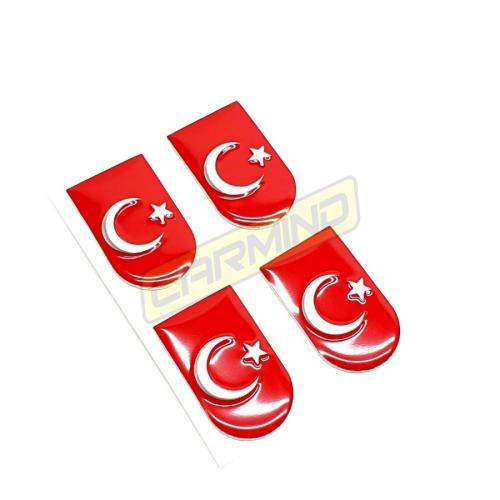 Türk Bayrağı Şarjör Sticker 4 Adet