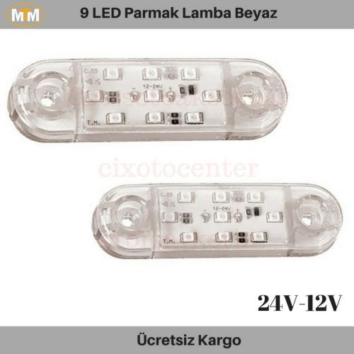 9 LED Parmak Lamba Beyaz 12-24V (1 Adet)