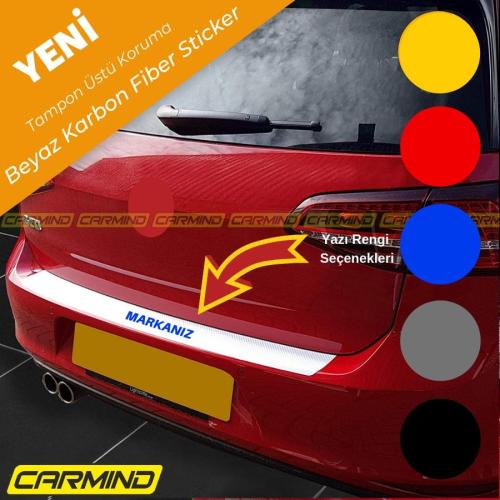 Alfa Romeo Stelvio Beyaz Karbon Tampon Eşiği Sticker