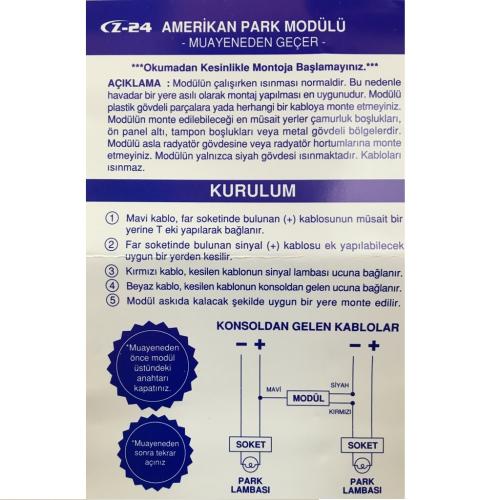 Amerikan Park Modülü Aç Kapa Butonlu