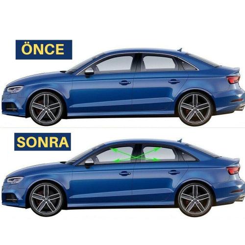 Audi A3 Sedan Krom Cam Çerçevesi Set 2013-2019 (10 Parça)