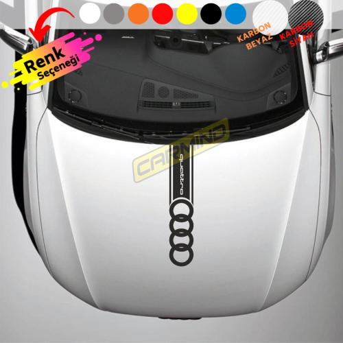 Audi Quattro Kaput Şerit Sticker