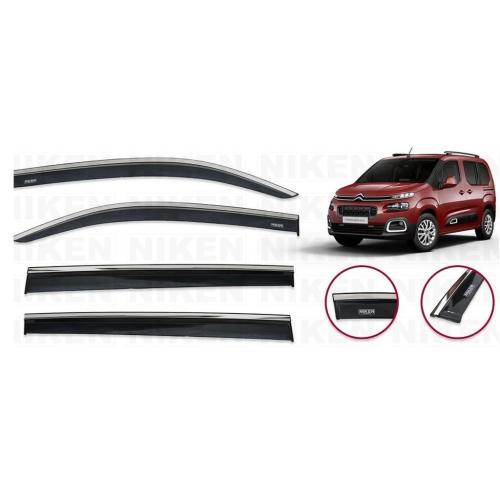 Citroen Berlingo Krom Çıtalı Cam Rüzgarlığı 2018-2020 (4 lü)
