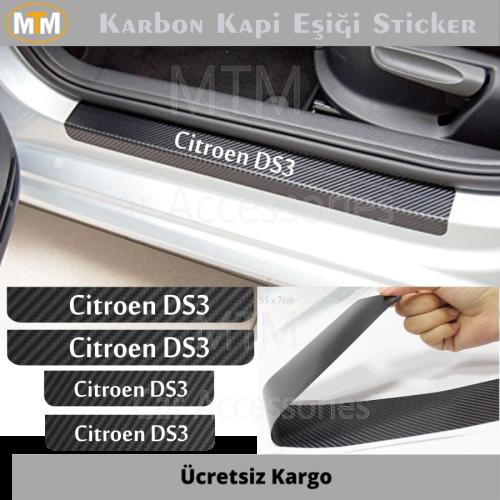 Citroen DS3 Karbon Kapı Eşiği Sticker (4 Adet)