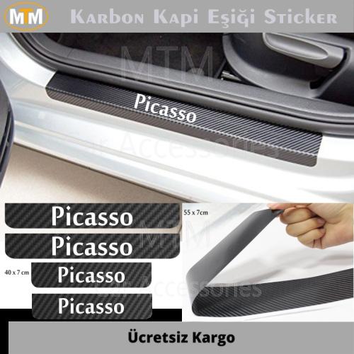 Citroen Picasso Karbon Kapı Eşiği Sticker (4 Adet)