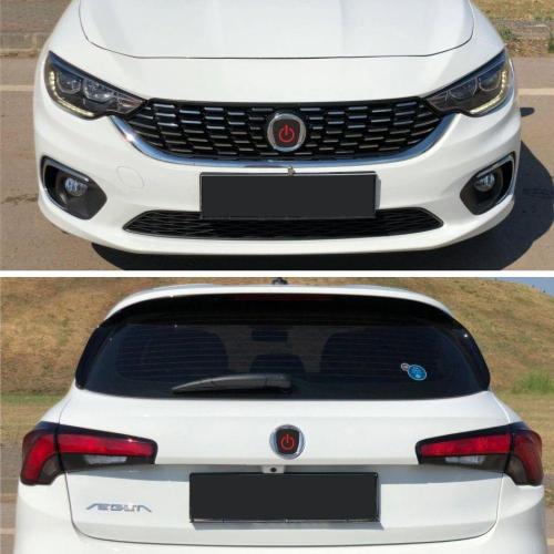 Fiat Egea HB Logo İçi Power Buton Sticker 3 lü Set