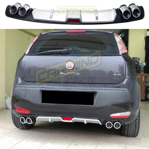 Fiat Punto Çift Egzoz Görünümlü Difüzör Gri