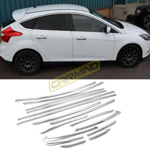 Ford Focus 3 HB Krom Cam Çerçevesi Set 2011-2017 (16 Parça)