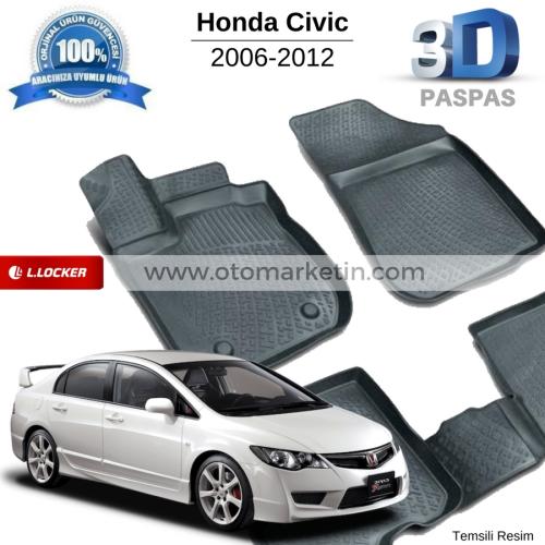 Honda Civic Sedan Uyumlu 3D Havuzlu Paspas 2006-2012
