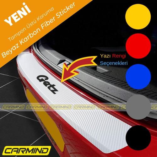 Hyundai Getz Beyaz Karbon Tampon Eşiği Sticker