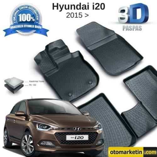 Hyundai i20 3D Havuzlu Paspas 2015-2020