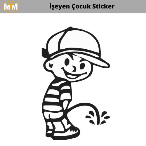 İşeyen Çocuk Oto Sticker