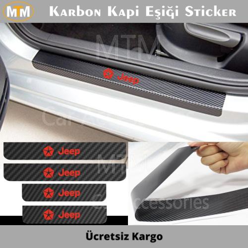 Jeep Karbon Kapı Eşiği Sticker (4 Adet)