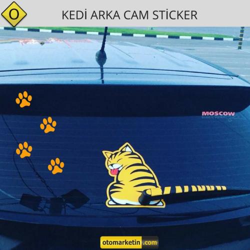 Kedi Arka Cam Sticker