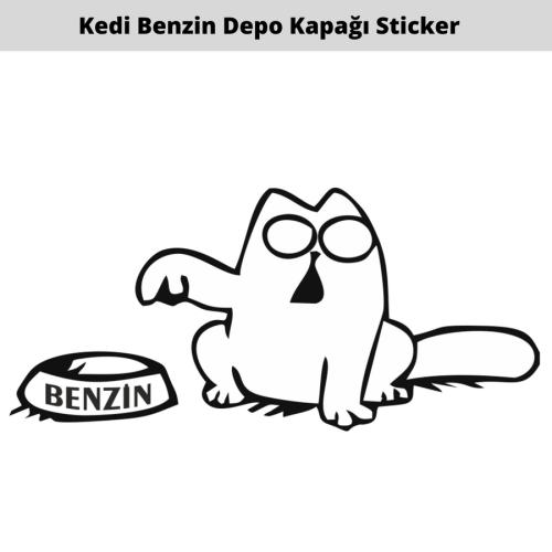 Kedi Depo Kapağı Oto Sticker (Benzin)