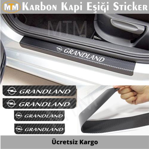 Opel Grandland Karbon Kapı Eşiği Sticker (4 Adet)