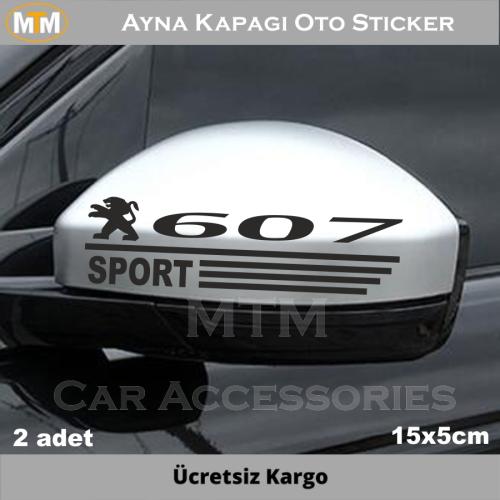 Peugeot 607 Ayna Kapağı Oto Sticker (2 Adet)