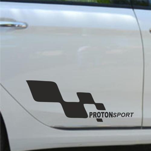 Proton Yan Sport Oto Sticker Sağ Sol 2 Adet