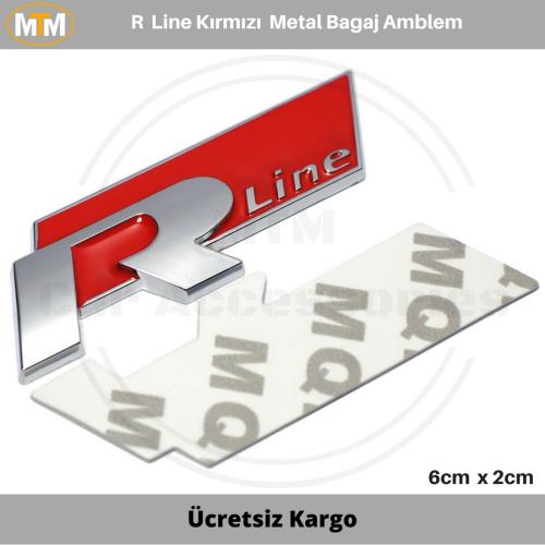 Vw R Line Kırmızı Metal Bagaj Arma