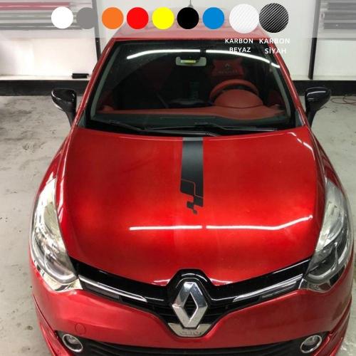 Renault Clio Rs Kaput Şerit Sticker