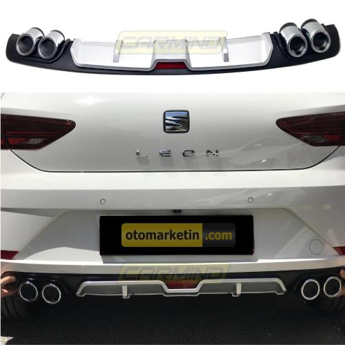 Seat Leon Çift Egzoz Görünümlü Difüzör Gri 2013-
