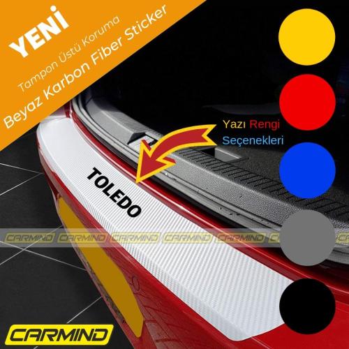 Seat Toledo Beyaz Karbon Tampon Eşiği Sticker