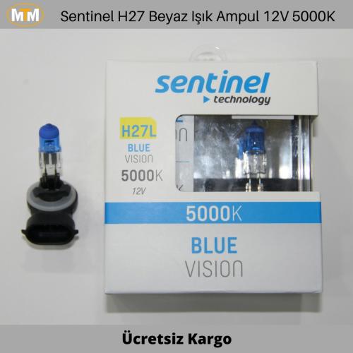 Sentinel H27 Beyaz Işık Ampul 12V 5000K Eğri Skoket (881)