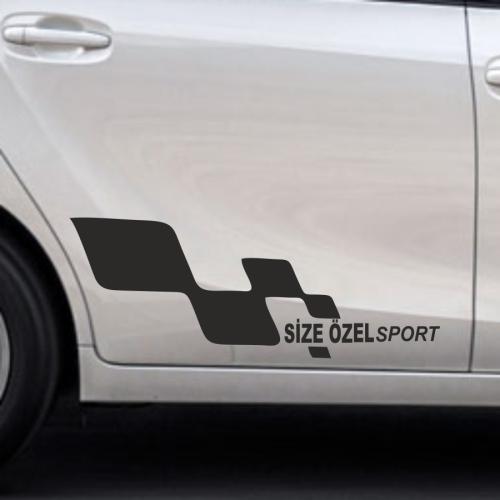 Size Özel Yan Sport Oto Sticker Sağ Sol 2 Adet