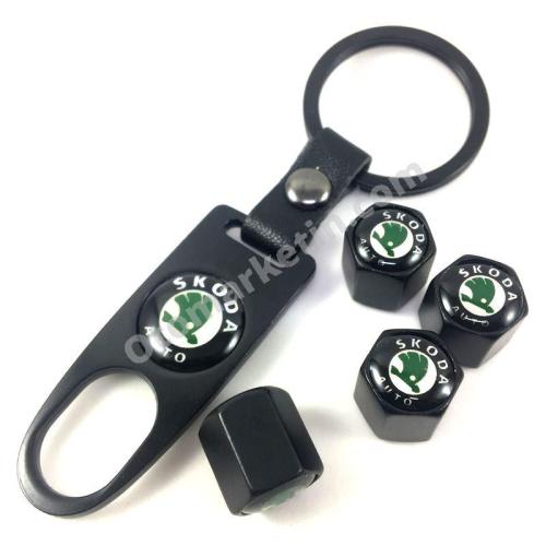 Skoda Metal Sibop Kapağı Anahtarlık Seti