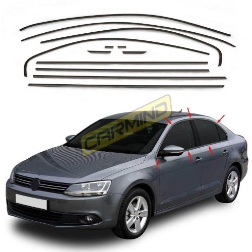 Vw Jetta Siyah Krom Cam Çerçevesi Set 2011 Sonrası (12 Parça)