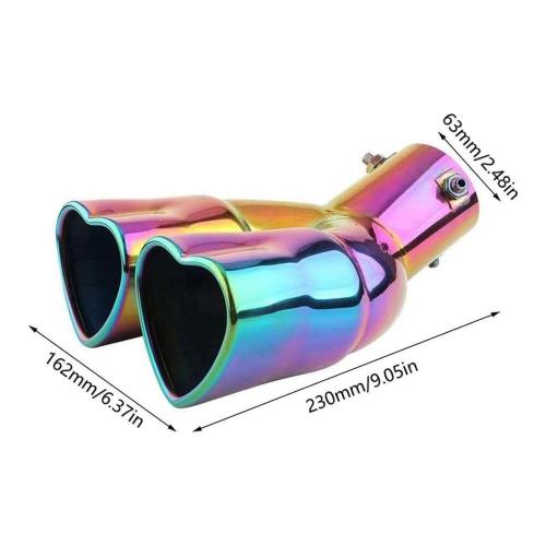 Carmind Kalpli Krom Egzoz Ucu Çiftli Rainbow