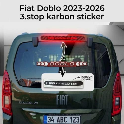 Fiat Doblo Karbon Arka Fren Stop Lambası Sticker 2023-2026