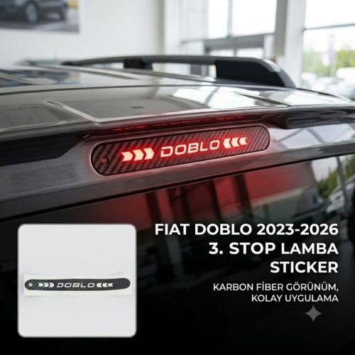 Fiat Doblo Karbon Arka Fren Stop Lambası Sticker 2023-2026