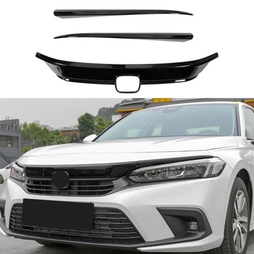 Honda Civic FE1 Ön Panjur Kaplama Piano Black 3 parça 2022-