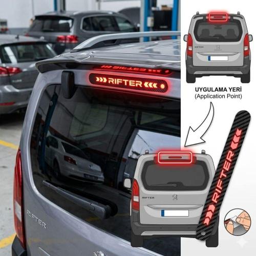 Peugeot Rifter Karbon Arka Fren Stop Lambası Sticker